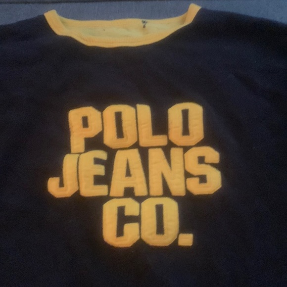 Large polo sweatshirt. Black and yellow - Picture 1 of 3